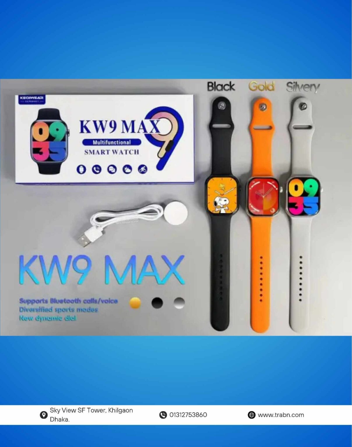 KW9 Max Multifunctional Series 9 Smartwatch TRABN