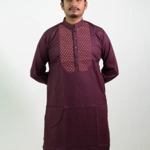 Premium Embroidery Panjabi Maroon