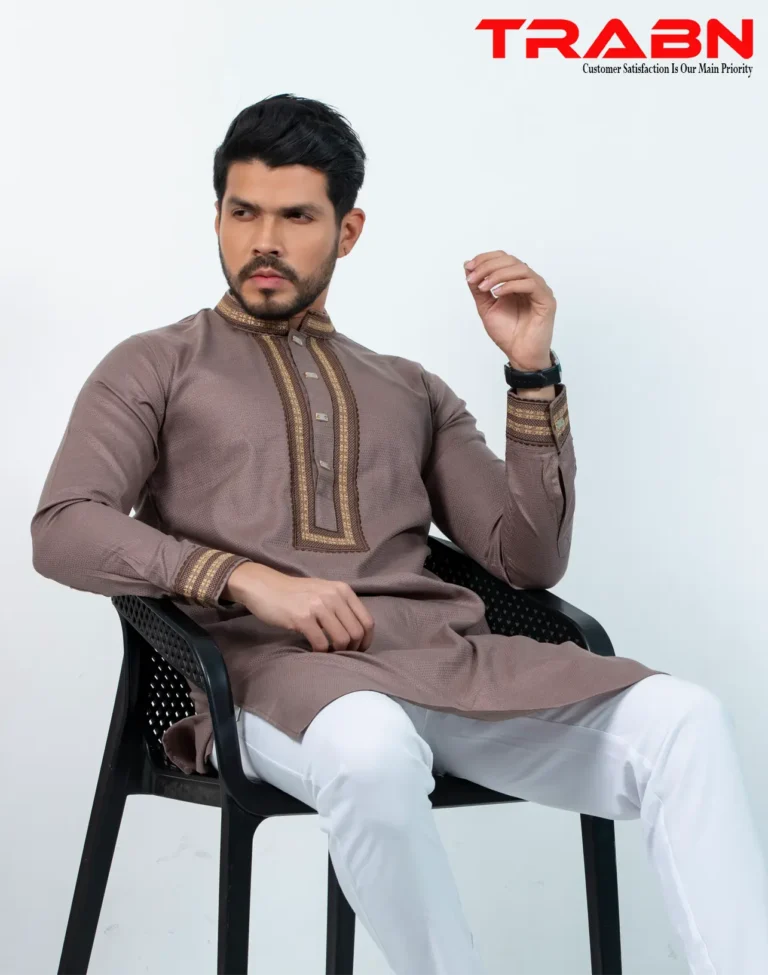 Mens Platinum Embroidery Panjabi-19502P