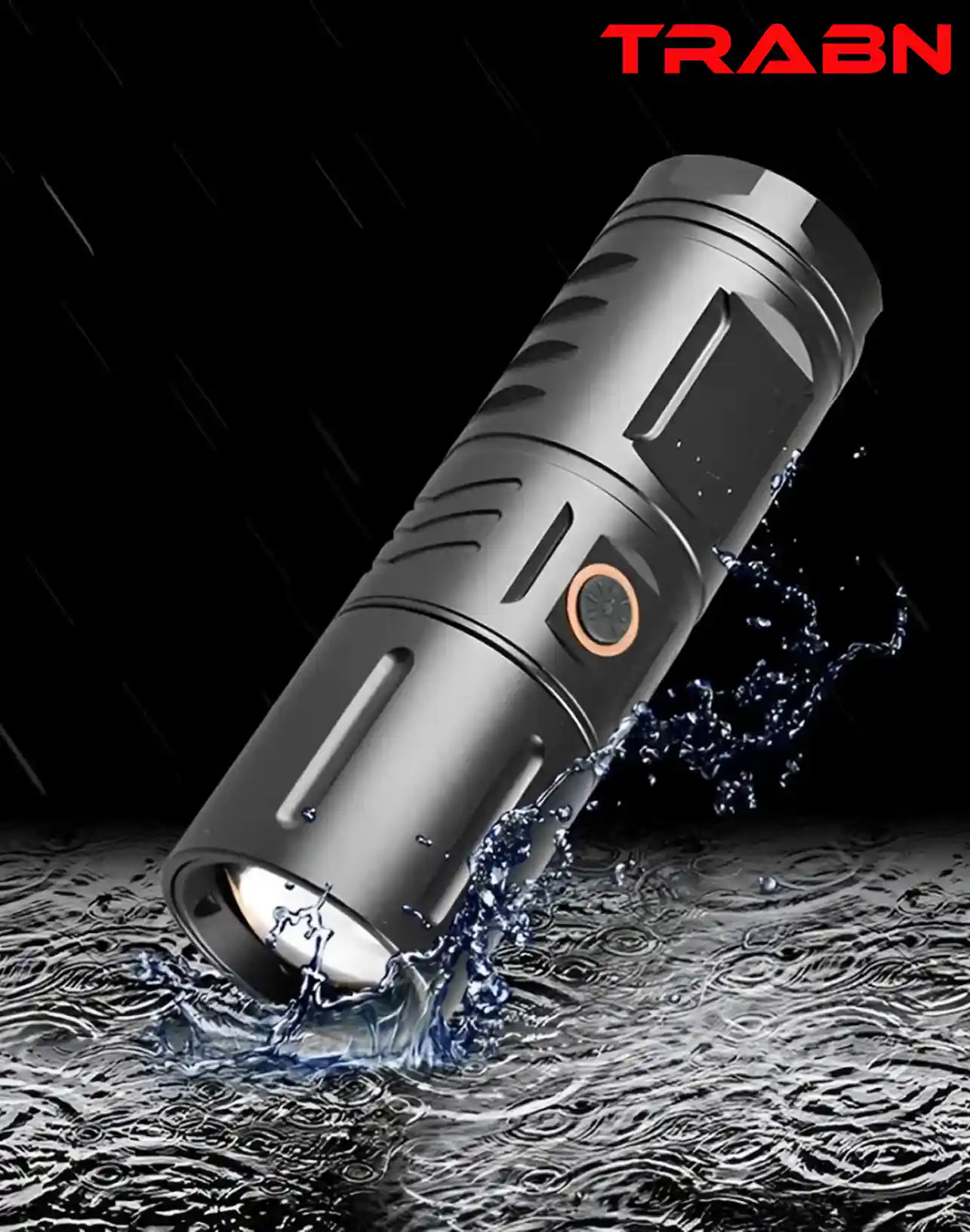 Rechargeable Led Torch Light, Waterproof Strong Led Zoom Flashlight With Power Bank