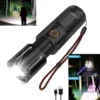 Rechargeable Led Torch Light, Waterproof Strong Led Zoom Flashlight With Power Bank